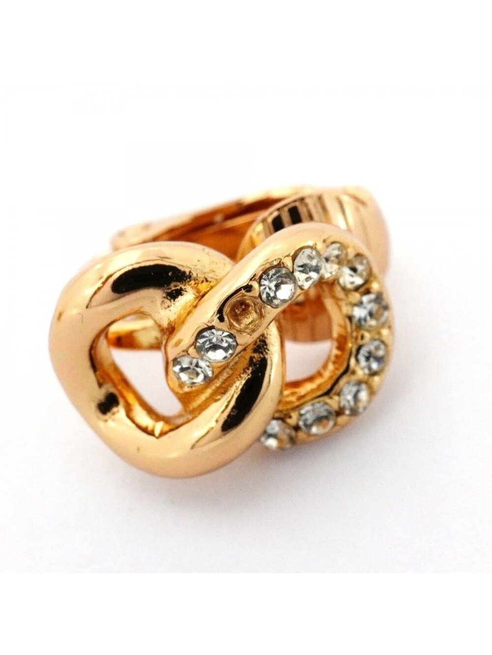 Dior Earrings Gold Plated Line Stone - Picture 6 of 6